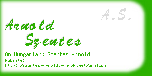 arnold szentes business card